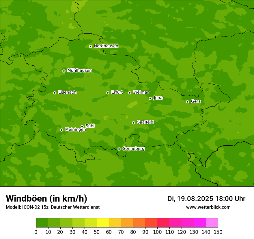 Modellkarten Windgeschwindigkeit