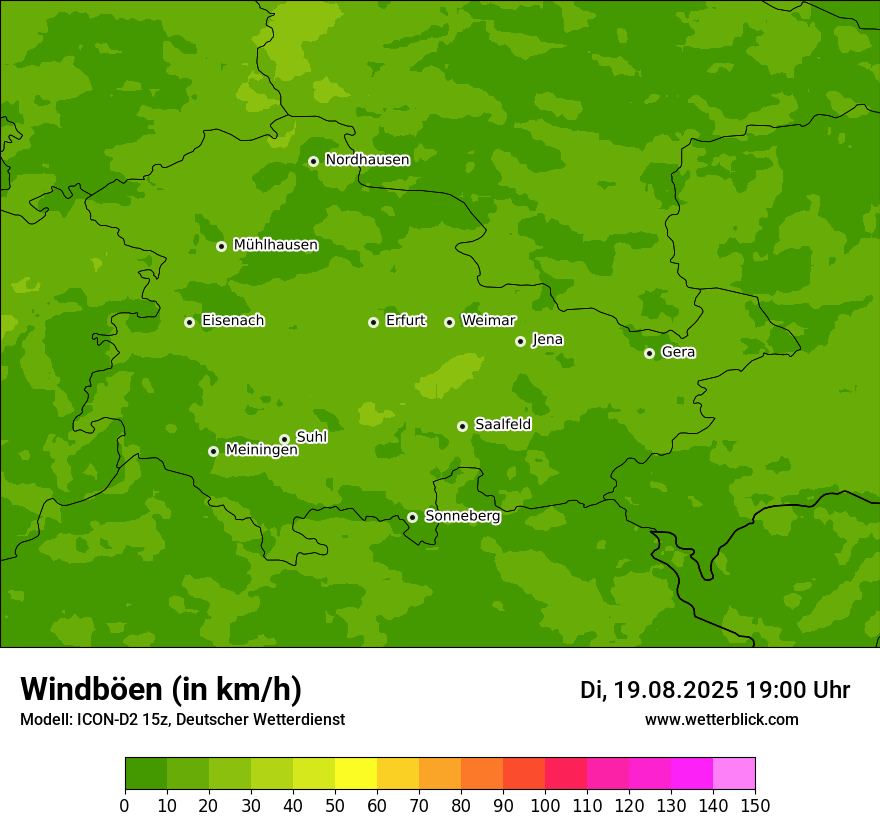 Modellkarten Windgeschwindigkeit