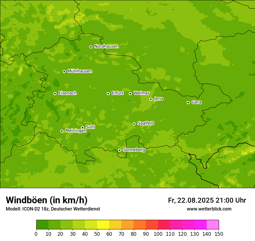 Modellkarten Windgeschwindigkeit