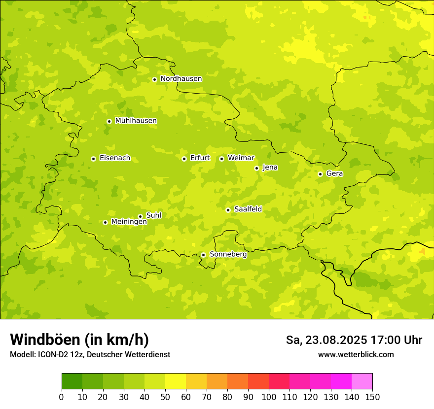 Modellkarten Windgeschwindigkeit