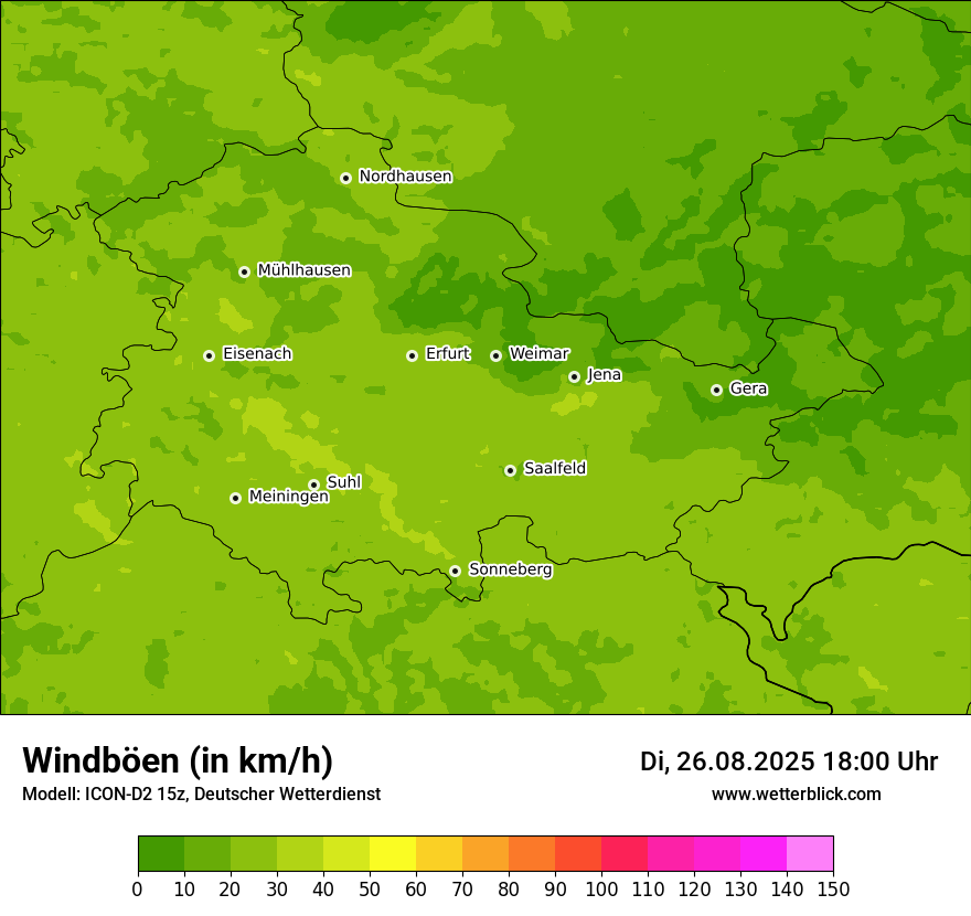 Modellkarten Windgeschwindigkeit