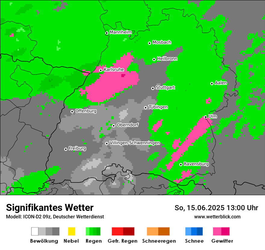 Modellkarten Signifikantes Wetter