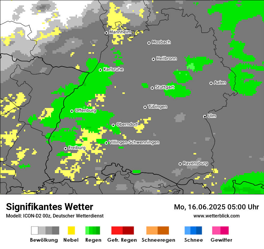 Modellkarten Signifikantes Wetter