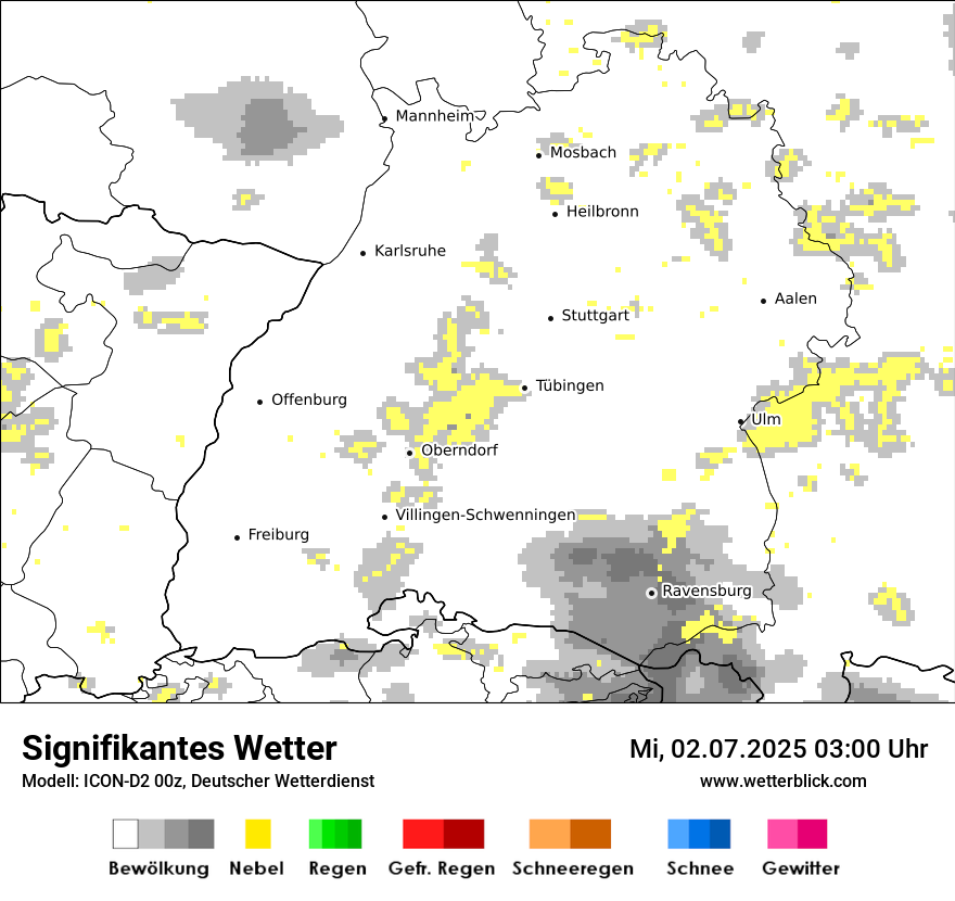 Modellkarten Signifikantes Wetter