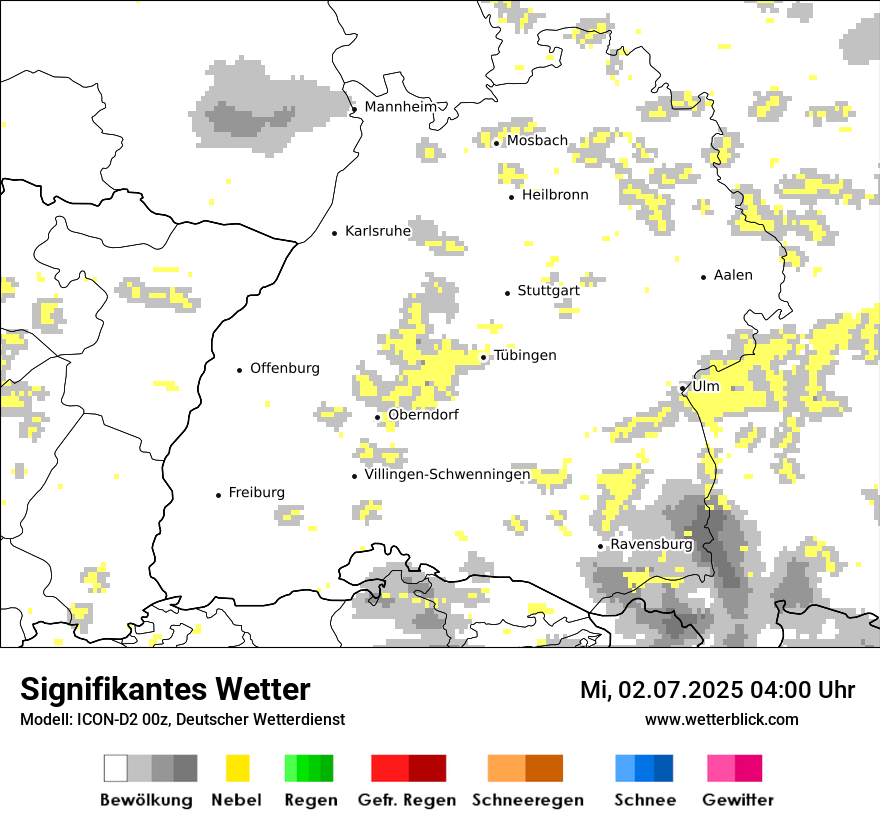 Modellkarten Signifikantes Wetter