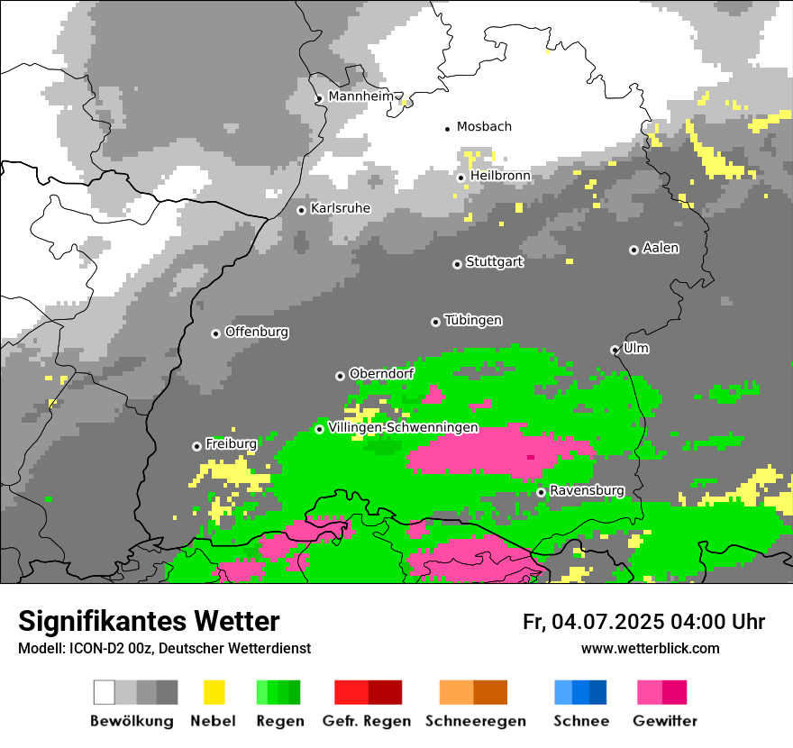 Modellkarten Signifikantes Wetter