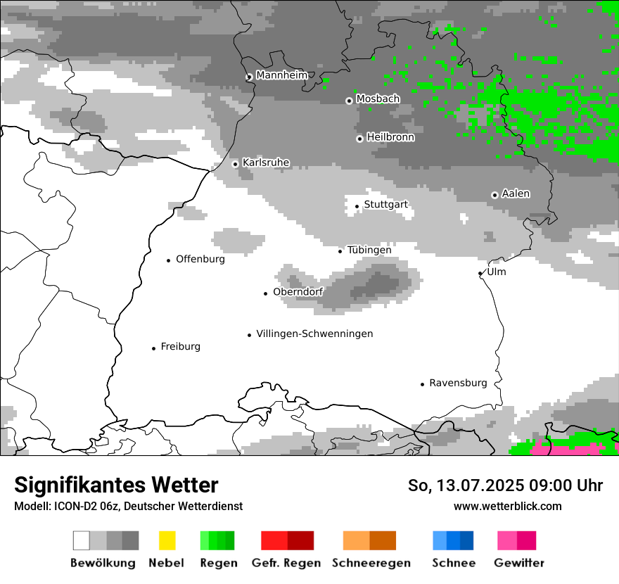 Modellkarten Signifikantes Wetter