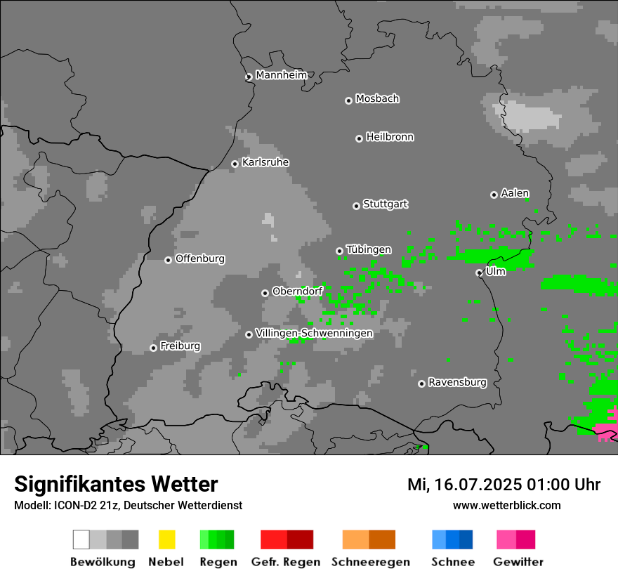 Modellkarten Signifikantes Wetter