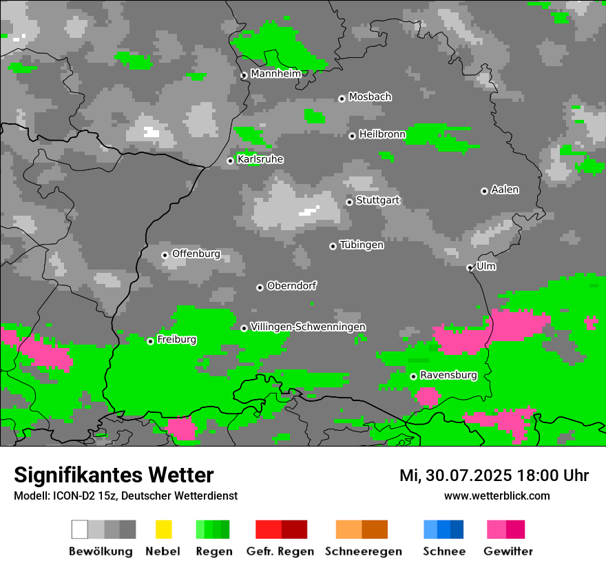 Modellkarten Signifikantes Wetter