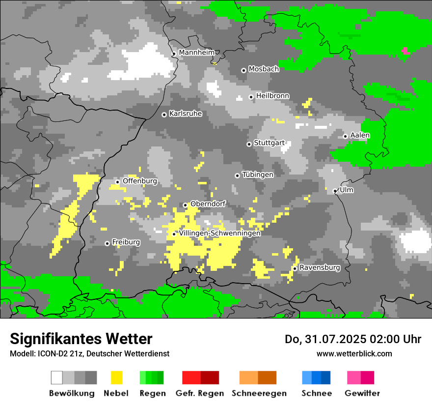 Modellkarten Signifikantes Wetter