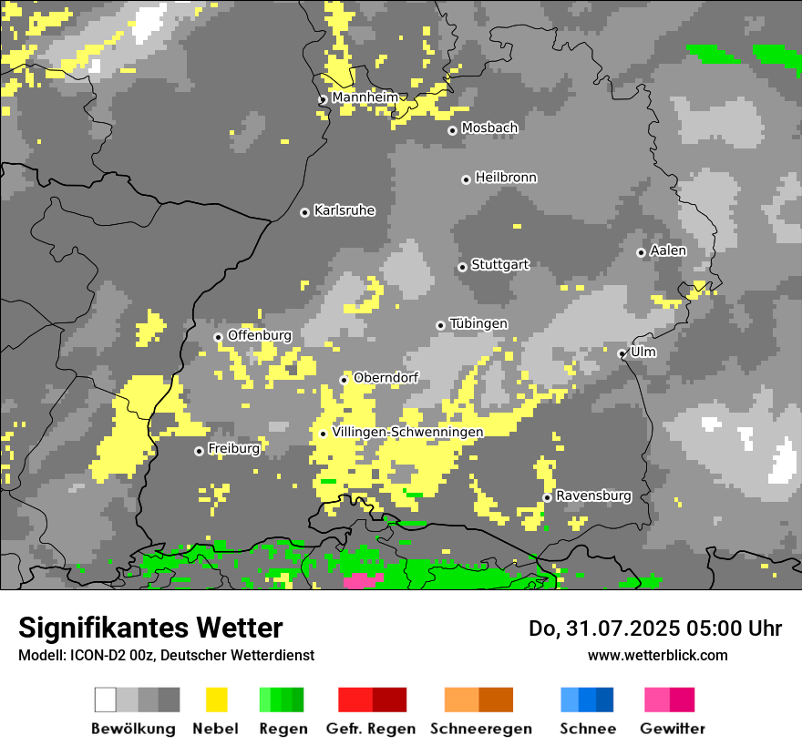 Modellkarten Signifikantes Wetter