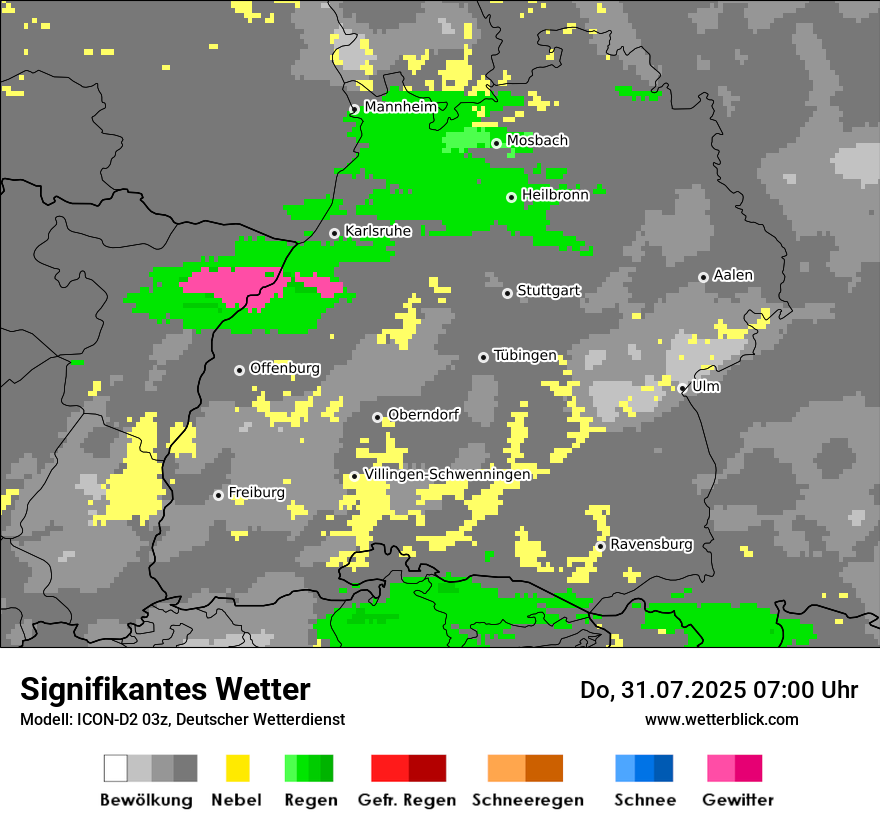 Modellkarten Signifikantes Wetter