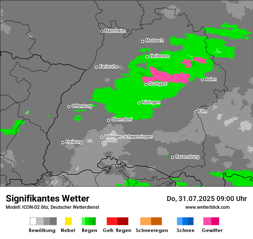 Modellkarten Signifikantes Wetter