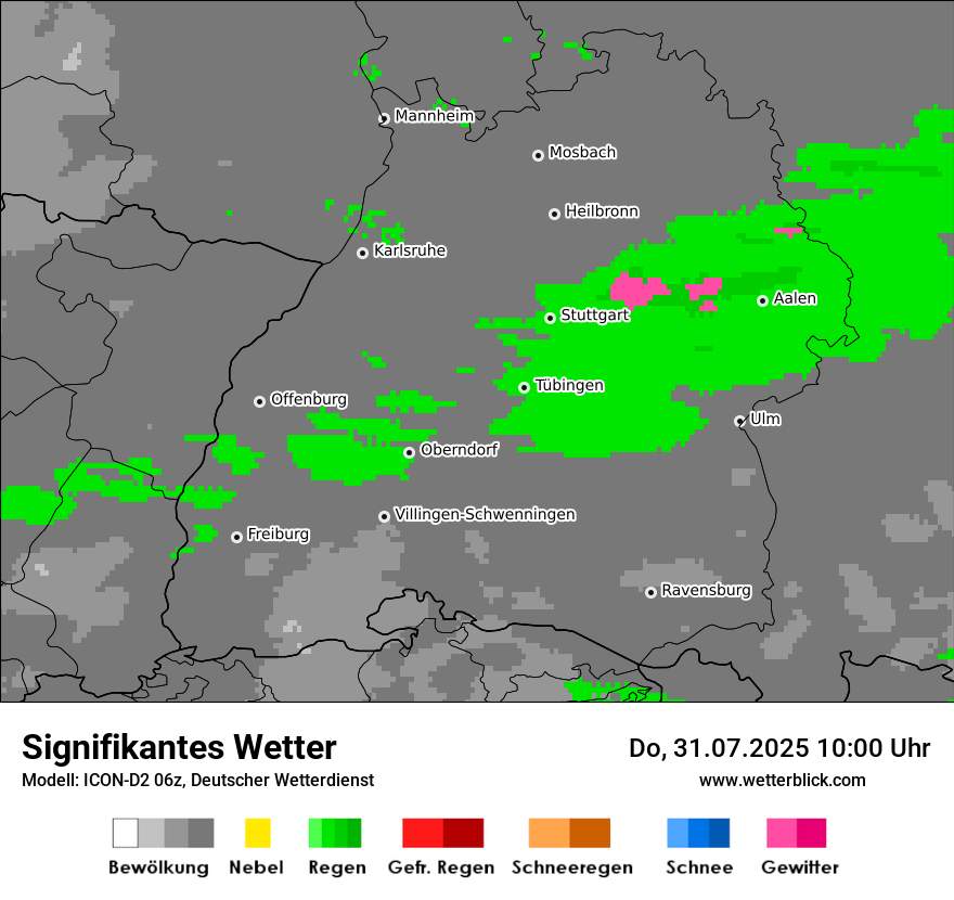 Modellkarten Signifikantes Wetter