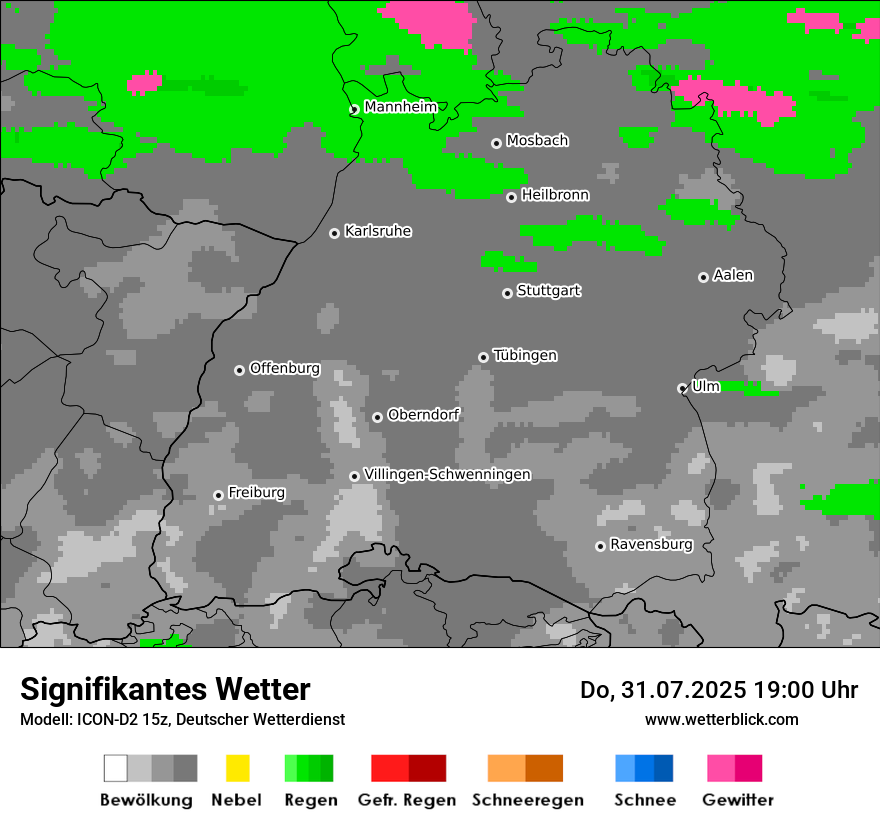 Modellkarten Signifikantes Wetter