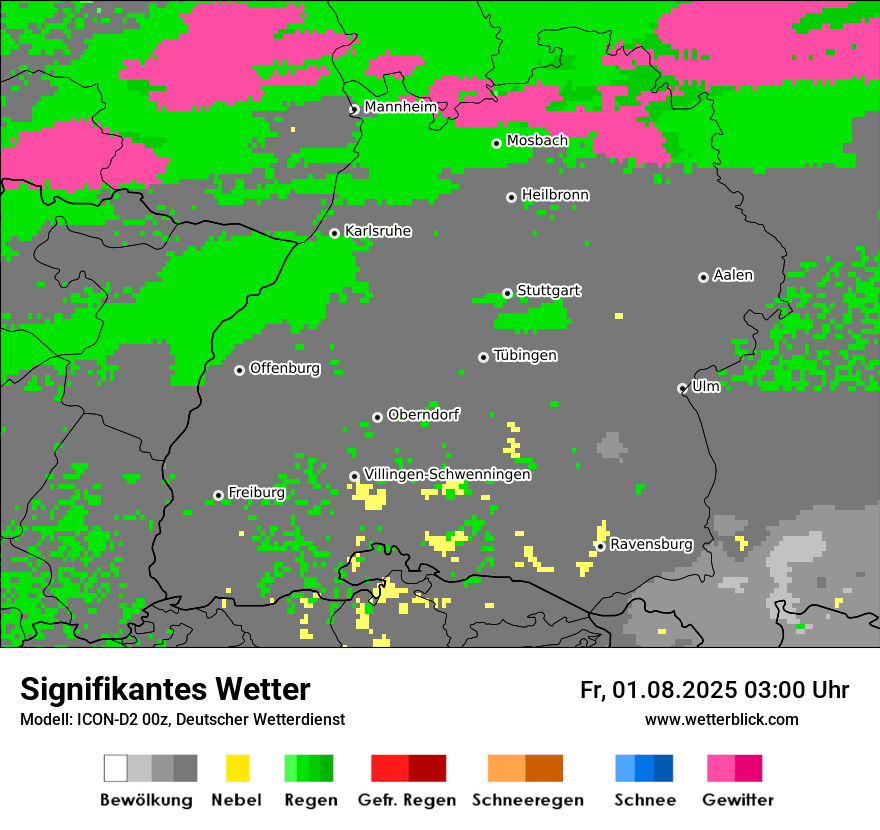 Modellkarten Signifikantes Wetter