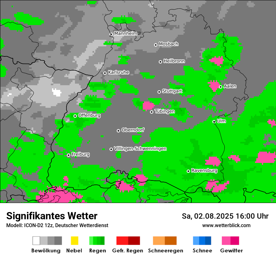 Modellkarten Signifikantes Wetter