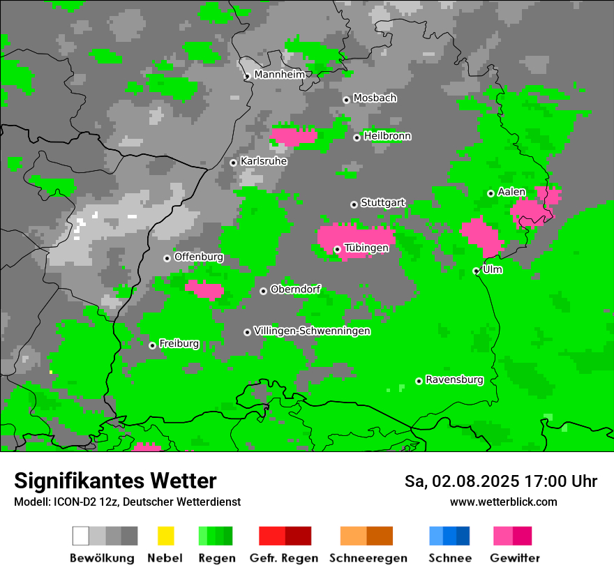 Modellkarten Signifikantes Wetter