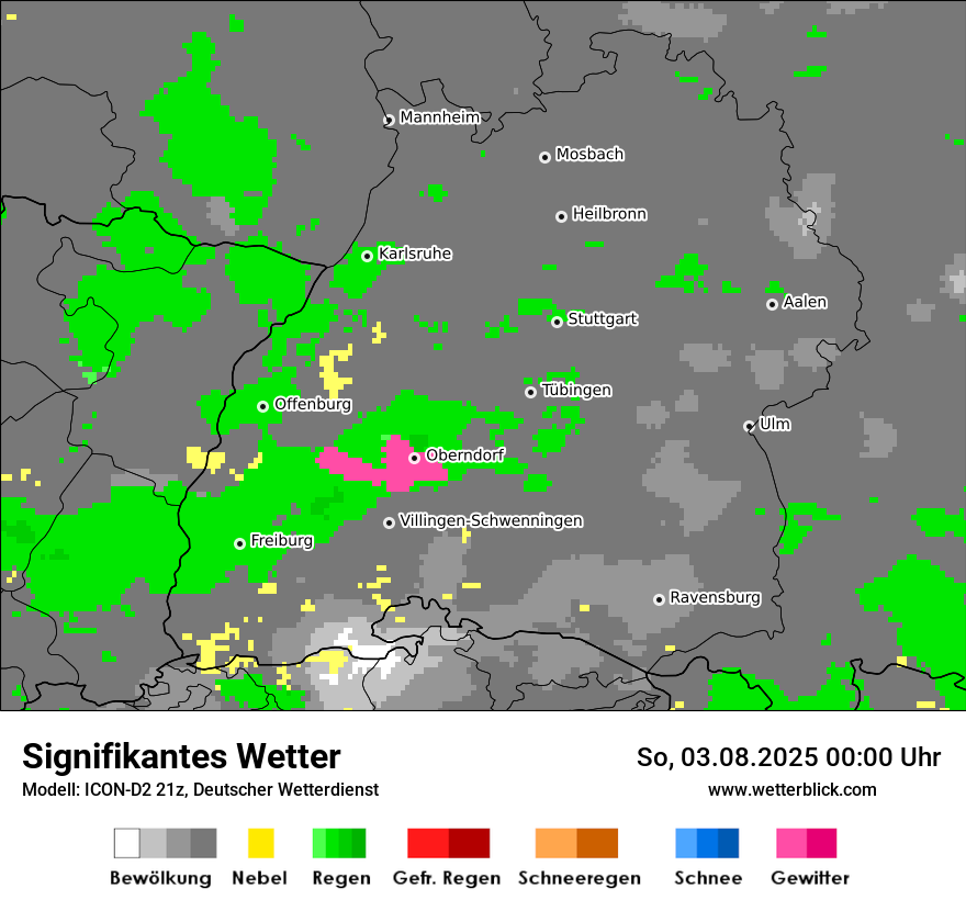Modellkarten Signifikantes Wetter