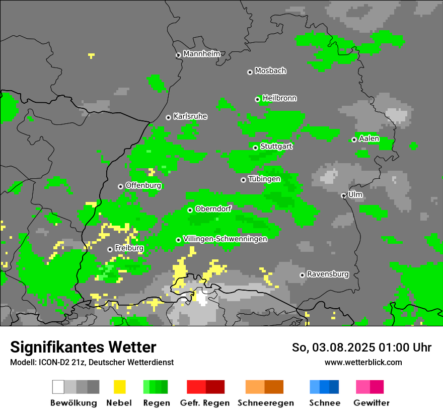 Modellkarten Signifikantes Wetter