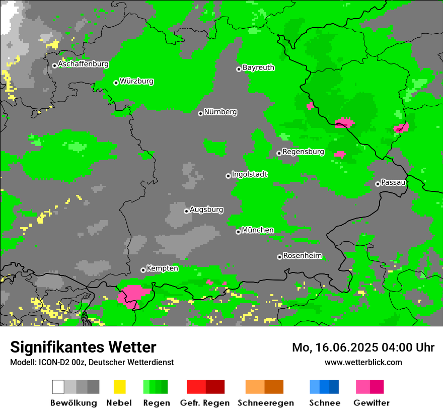 Modellkarten Signifikantes Wetter