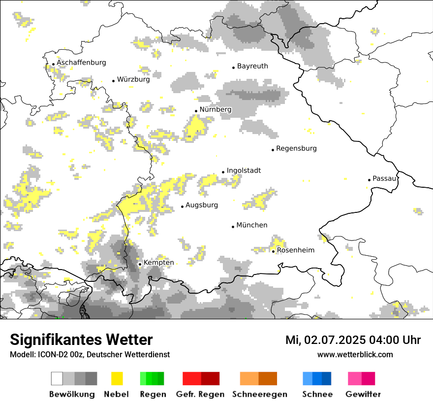 Modellkarten Signifikantes Wetter