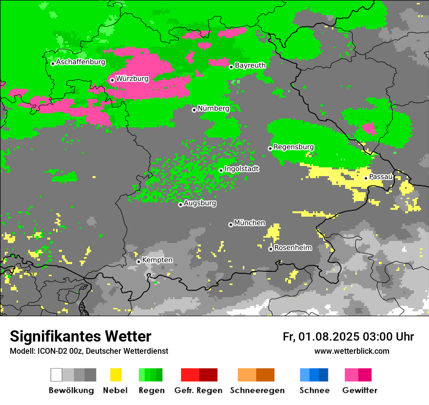 Modellkarten Signifikantes Wetter