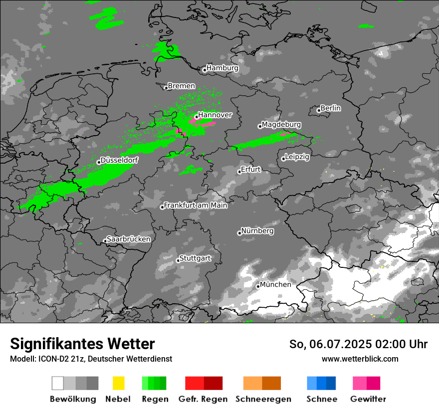 Modellkarten Signifikantes Wetter in Deutschland