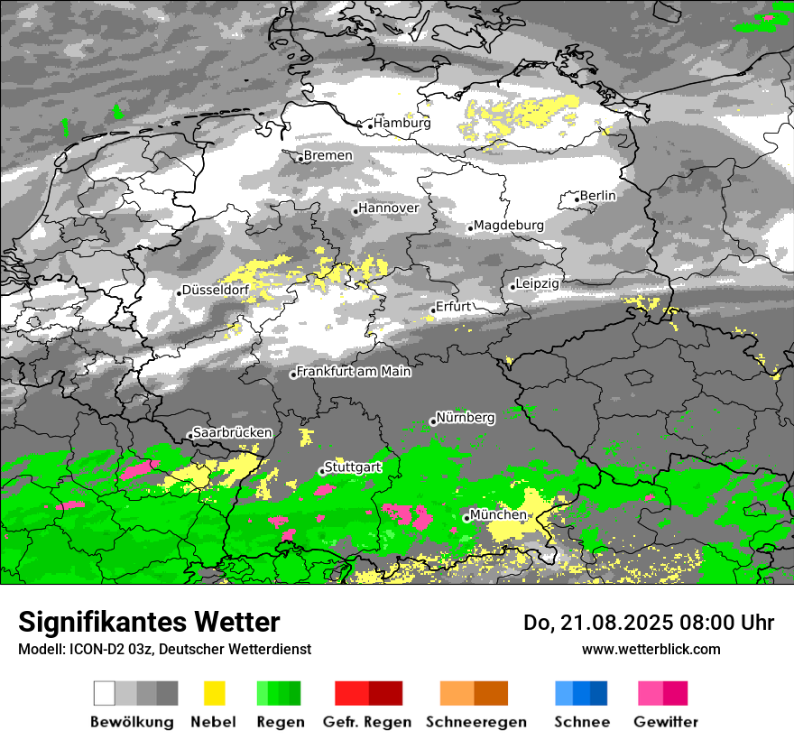 Modellkarten Signifikantes Wetter in Deutschland