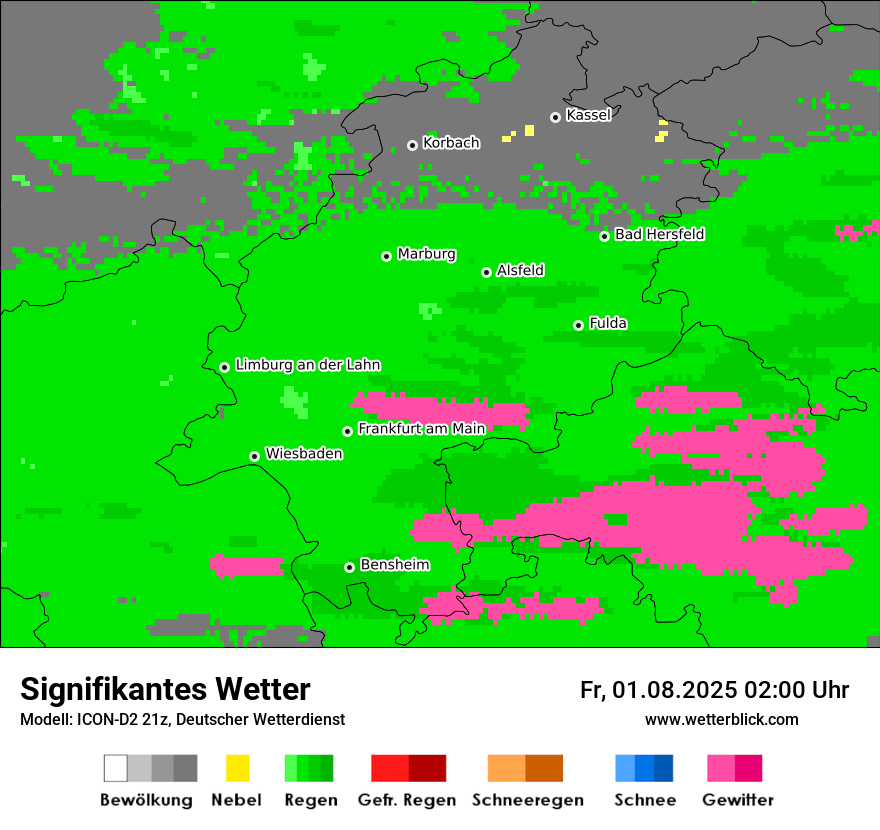 Modellkarten Signifikantes Wetter