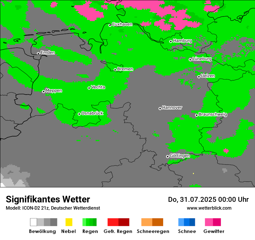 Modellkarten Signifikantes Wetter