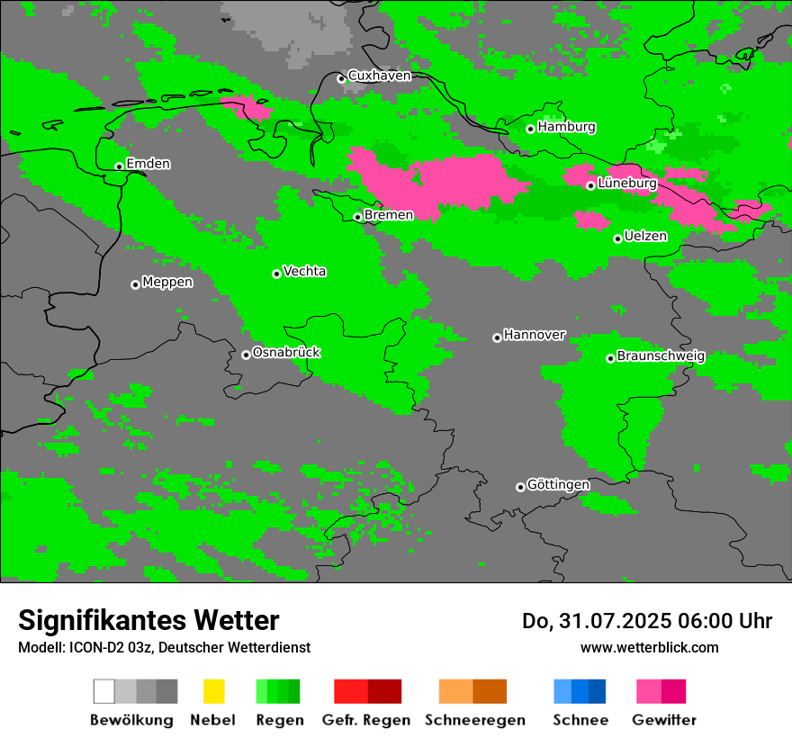 Modellkarten Signifikantes Wetter