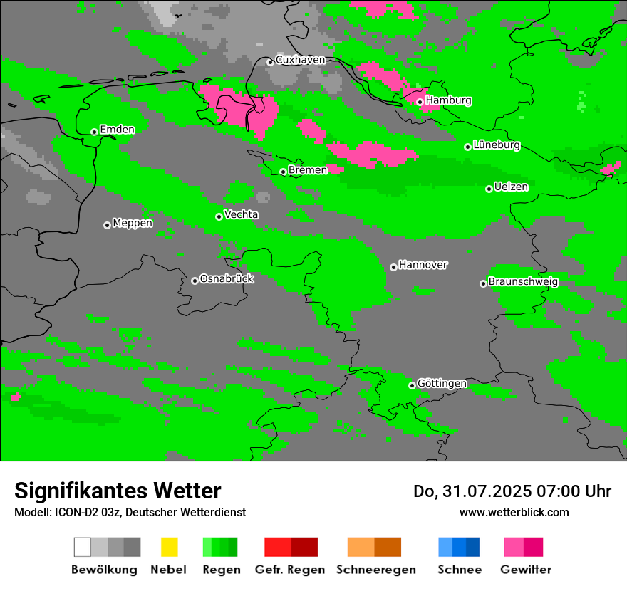Modellkarten Signifikantes Wetter
