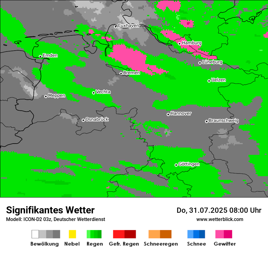 Modellkarten Signifikantes Wetter