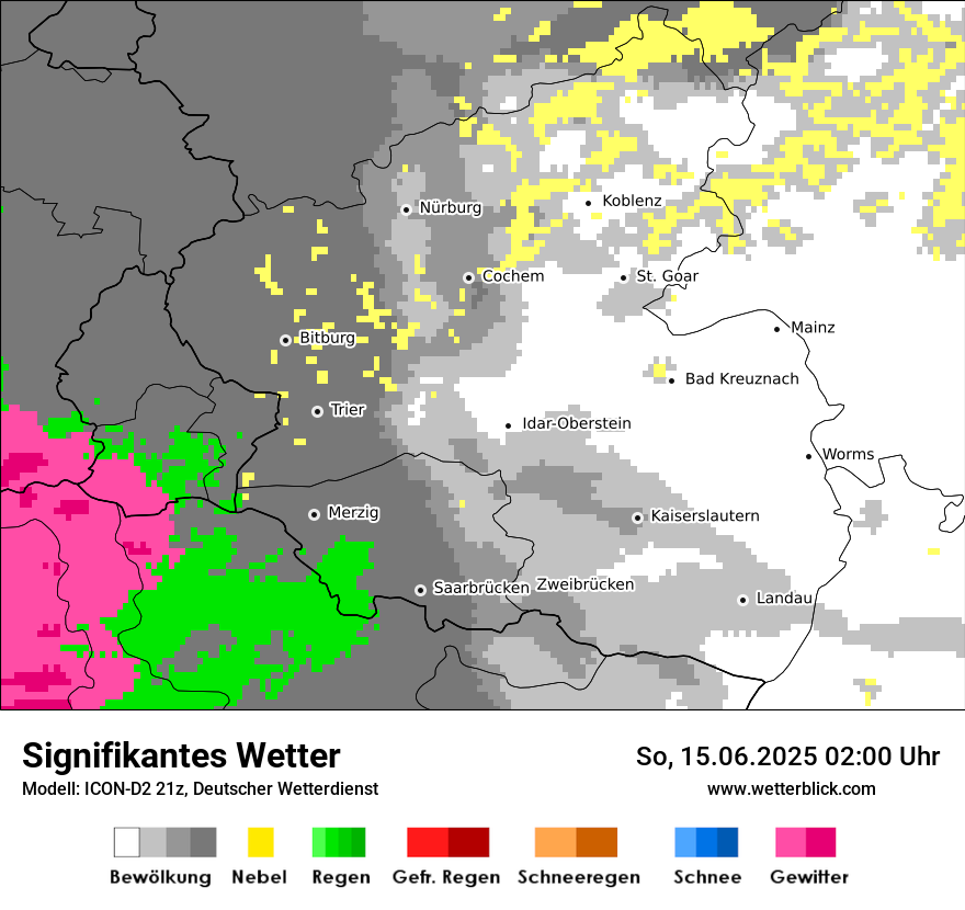 Modellkarten Signifikantes Wetter