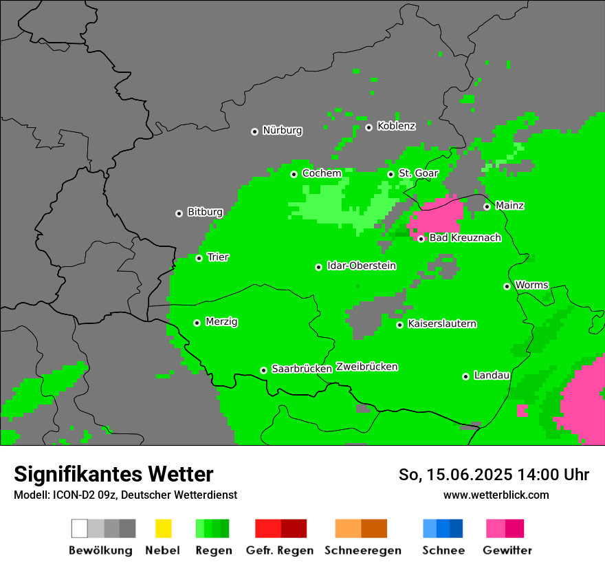 Modellkarten Signifikantes Wetter