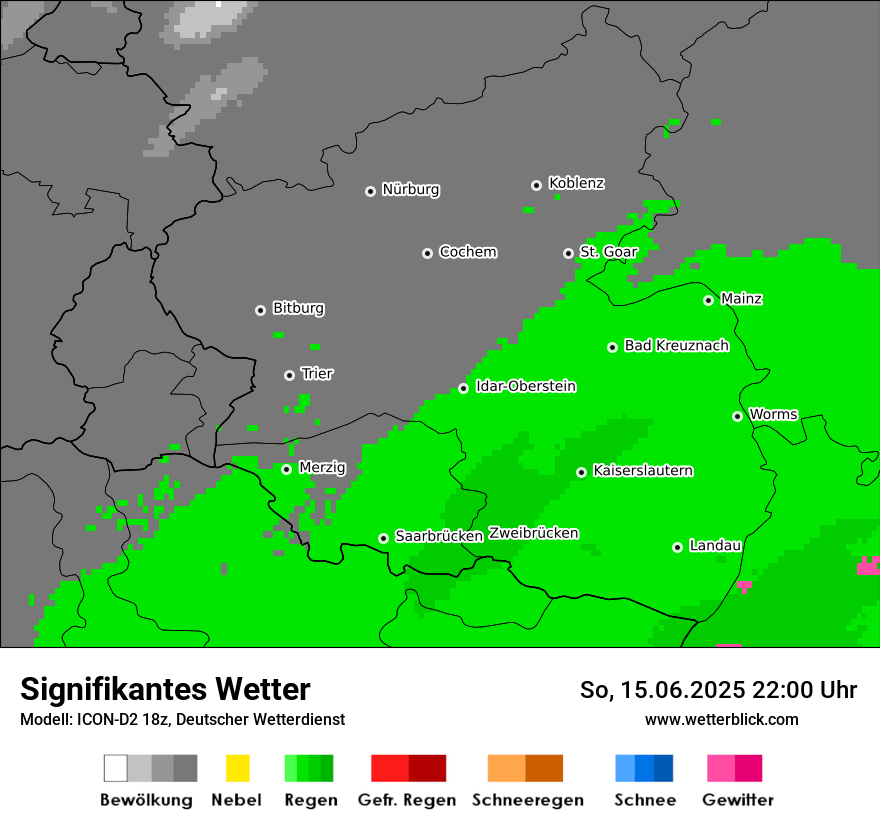 Modellkarten Signifikantes Wetter