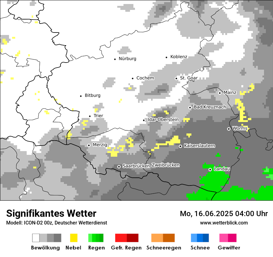 Modellkarten Signifikantes Wetter