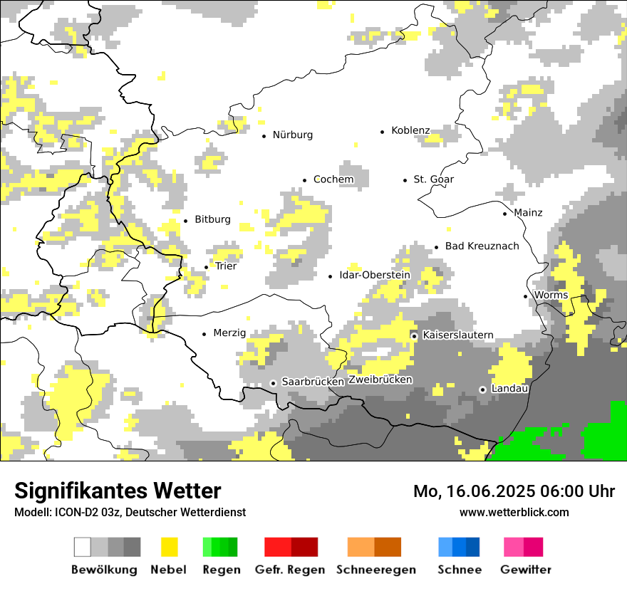 Modellkarten Signifikantes Wetter