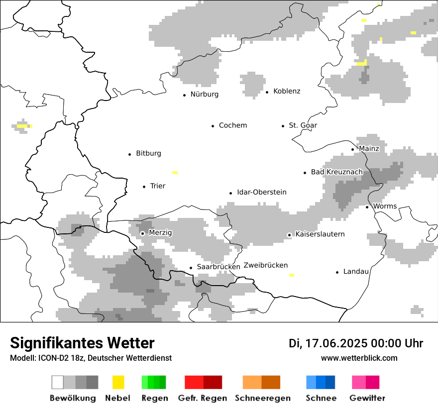 Modellkarten Signifikantes Wetter
