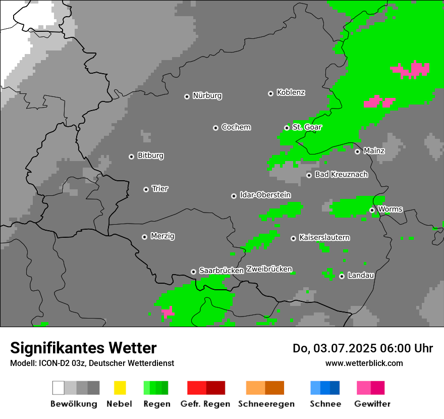 Modellkarten Signifikantes Wetter