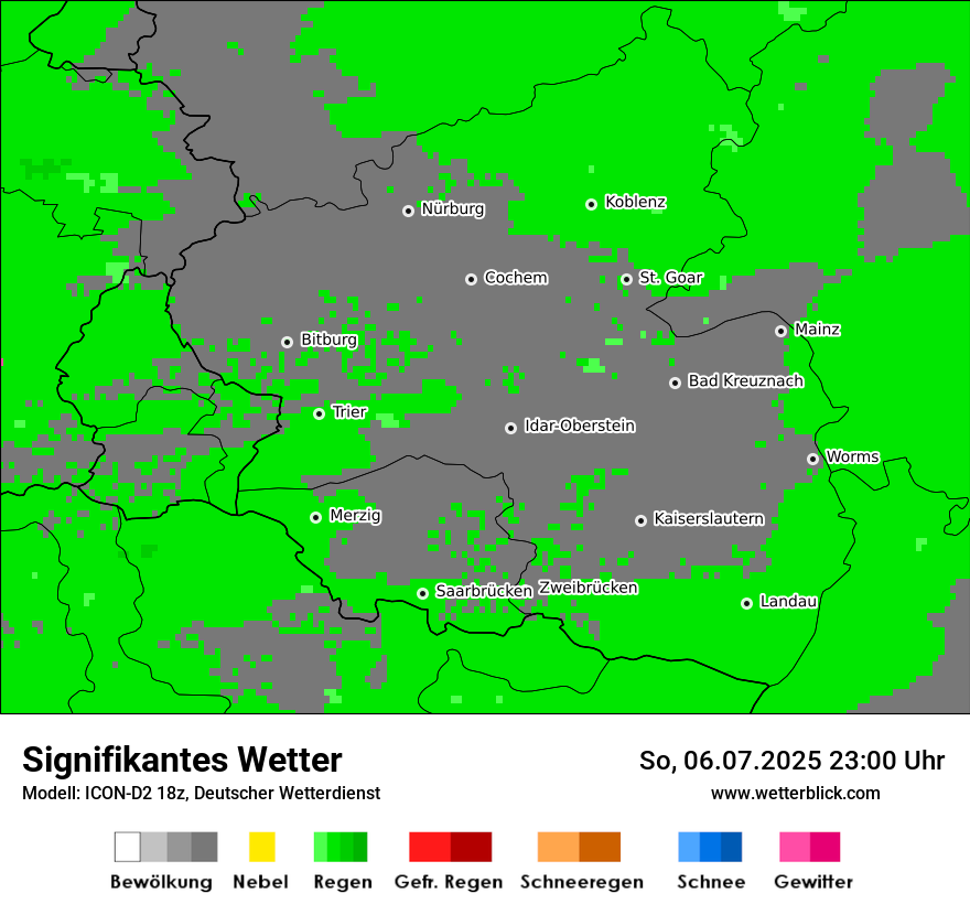Modellkarten Signifikantes Wetter