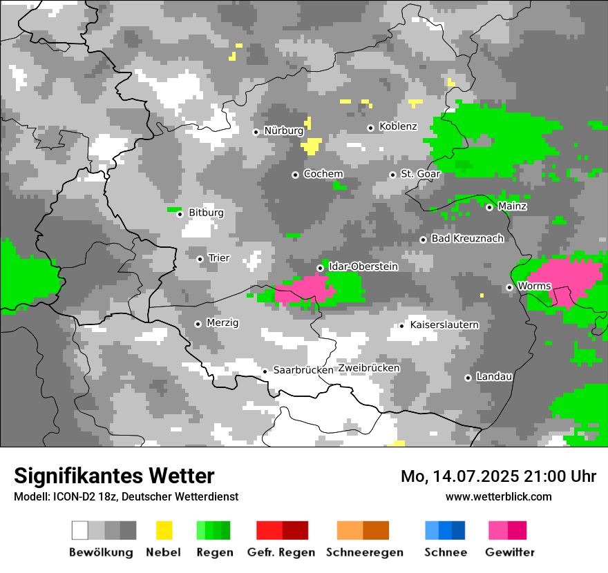 Modellkarten Signifikantes Wetter