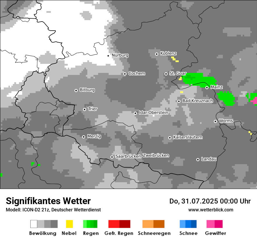 Modellkarten Signifikantes Wetter