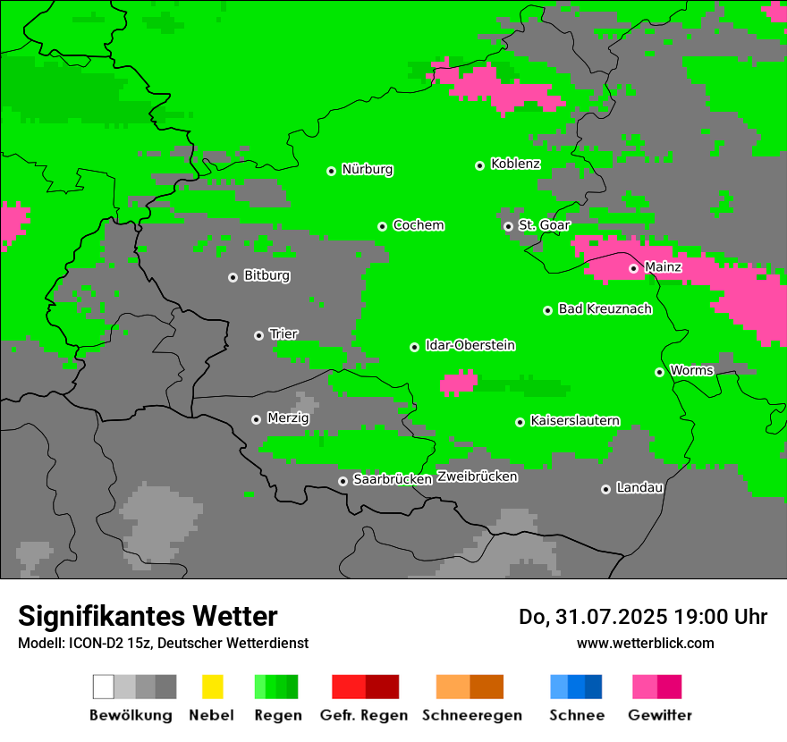 Modellkarten Signifikantes Wetter