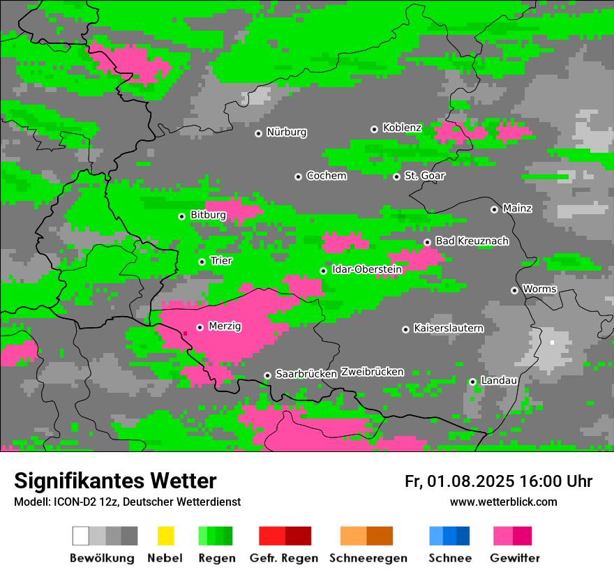 Modellkarten Signifikantes Wetter