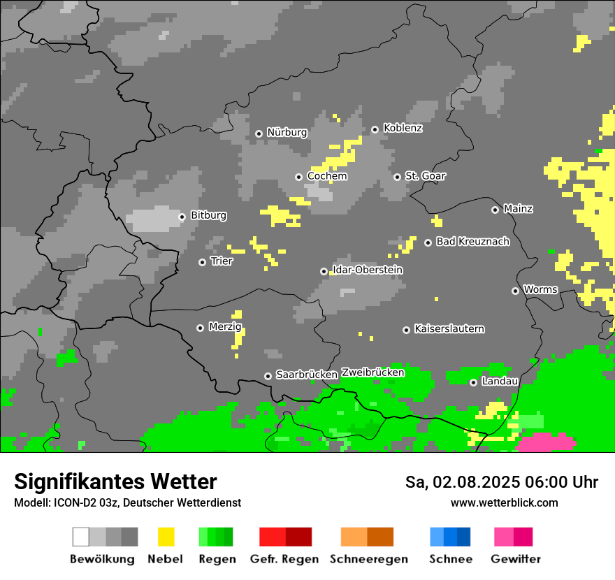 Modellkarten Signifikantes Wetter