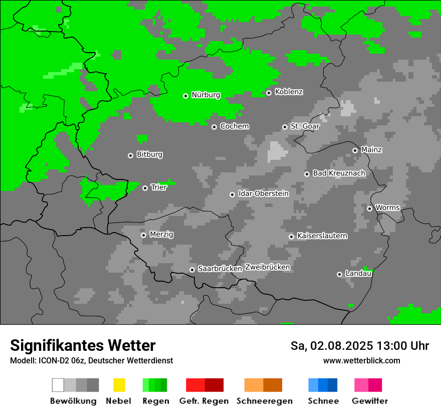 Modellkarten Signifikantes Wetter