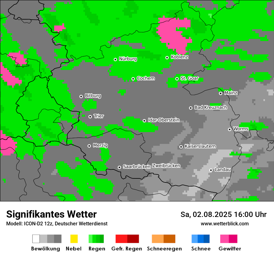 Modellkarten Signifikantes Wetter