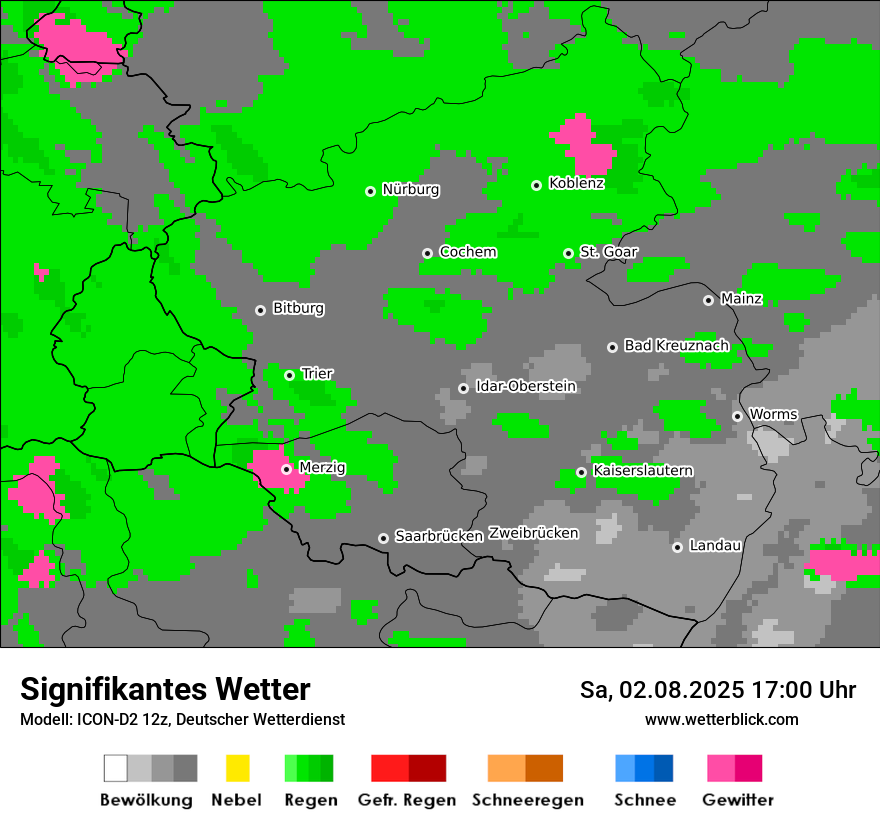 Modellkarten Signifikantes Wetter